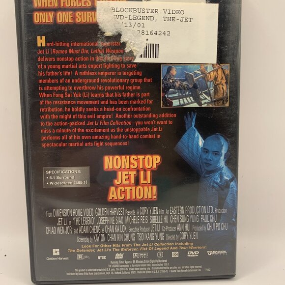 Jet Li: the Legend DVD Rated R NTSC Widescreen Dimension - Picture 3 of 4